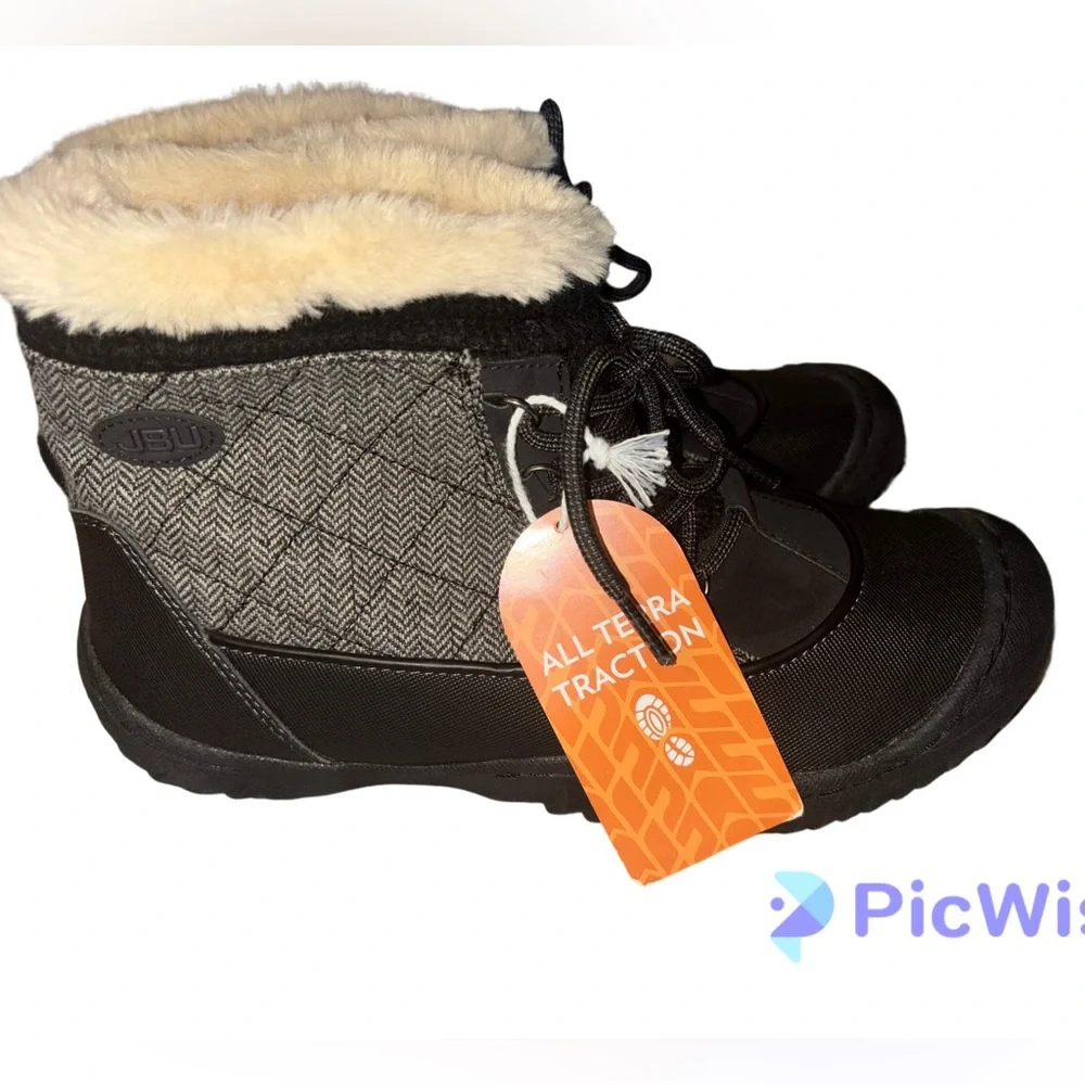 Jambu Jane Boot Quilted Herringbone Bootie Faux Fur Lined Women's Size 10
